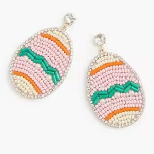 NWT J Crew Beaded Easter Egg Statement Earrings 🐣